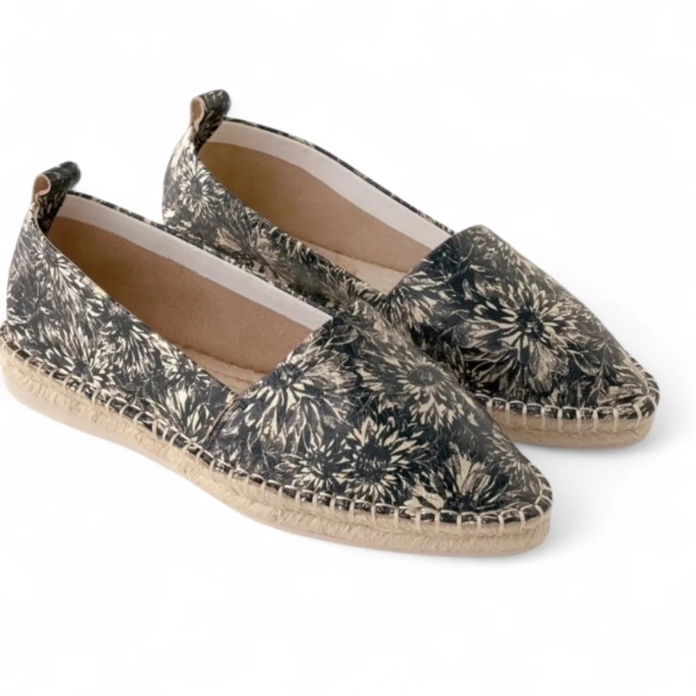 Kelsi Dagger EUC Juniper Slip On Espadrilles Floral Printed Leather Sz 6